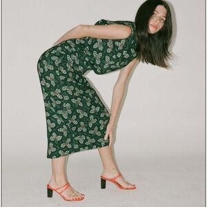 Rachel Comey Green Floral Midi Dress